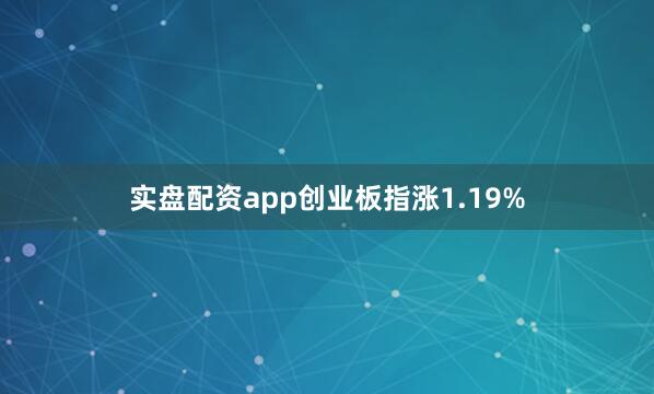 实盘配资app创业板指涨1.19%