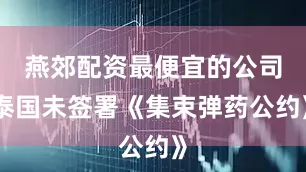 燕郊配资最便宜的公司泰国未签署《集束弹药公约》