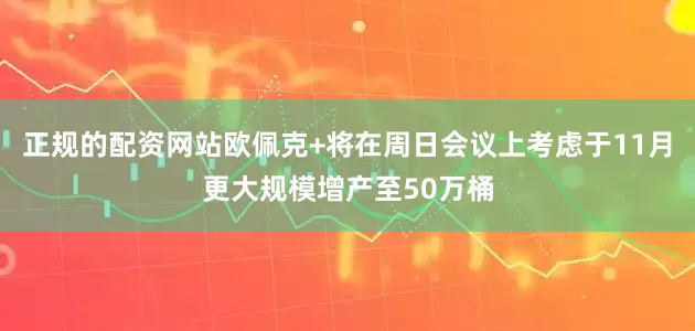正规的配资网站欧佩克+将在周日会议上考虑于11月更大规模增产至50万桶
